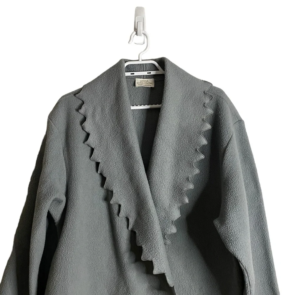 Linda Lundstrom Women's Vintage Blue Knit Evening Coat - Picture 2 of 9